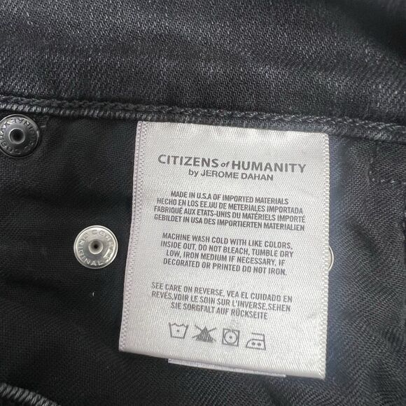 Citizens of Humanity COH Rocket High Rise Skinny Crop Jeans Black SZ 26 Raw Hem - Picture 9 of 10